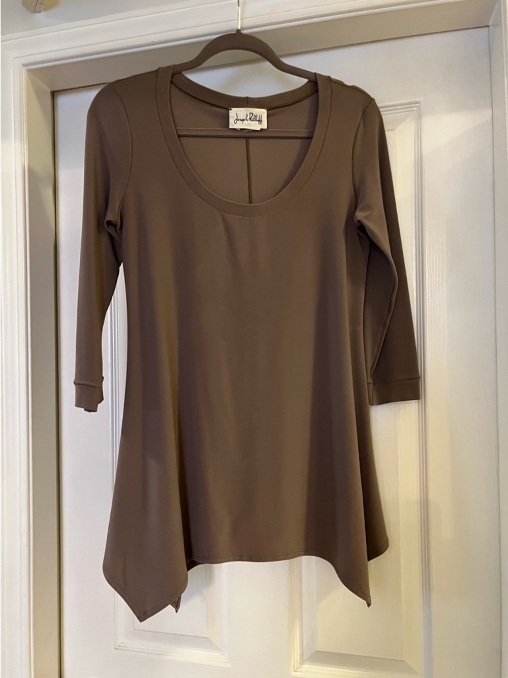 Joseph Ribkoff Taupe Scoop-Neck Tunic